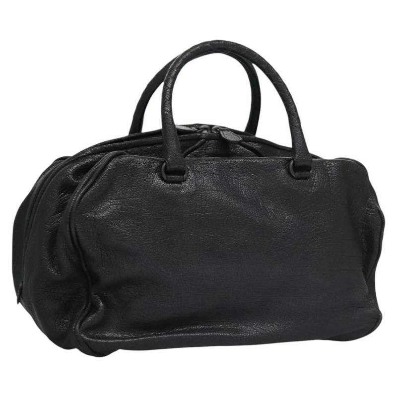 【日本直送】BOTTEGA VENETA 山羊皮手提包 黑色皮革 正品 mr1050V-0