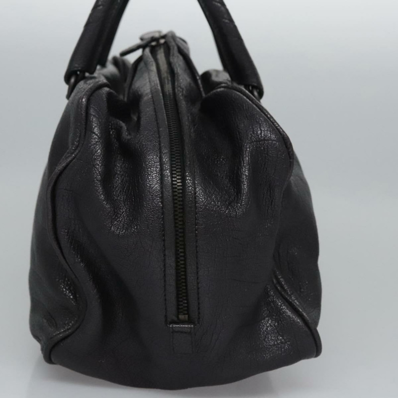【日本直送】BOTTEGA VENETA 山羊皮手提包 黑色皮革 正品 mr1050V-2