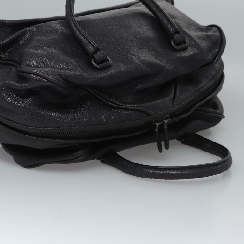 【日本直送】BOTTEGA VENETA 山羊皮手提包 黑色皮革 正品 mr1050V-5