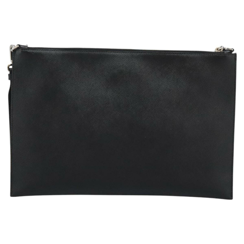 【日本直送】PRADA 手拿包 皮革 2 用 黑色 正品 PP352AV-1