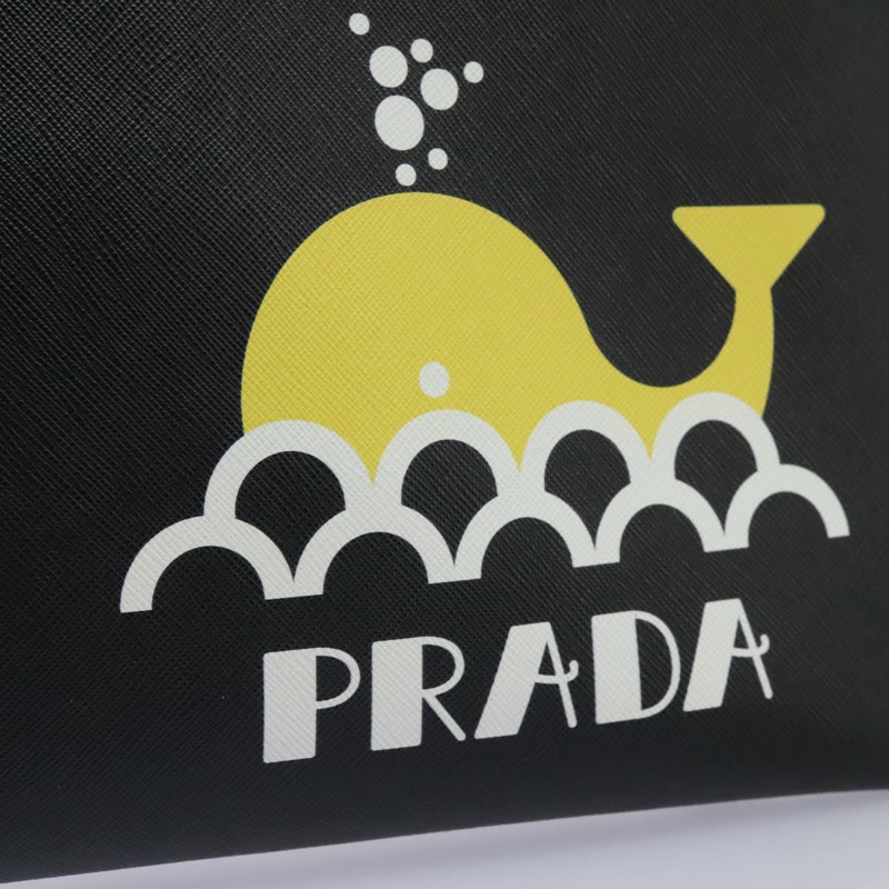 【日本直送】PRADA 手拿包 皮革 2 用 黑色 正品 PP352AV-18