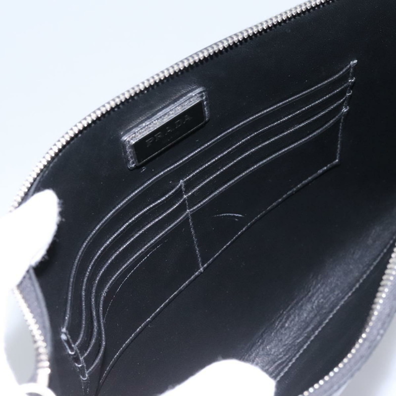 【日本直送】PRADA 手拿包 皮革 2 用 黑色 正品 PP352AV-24