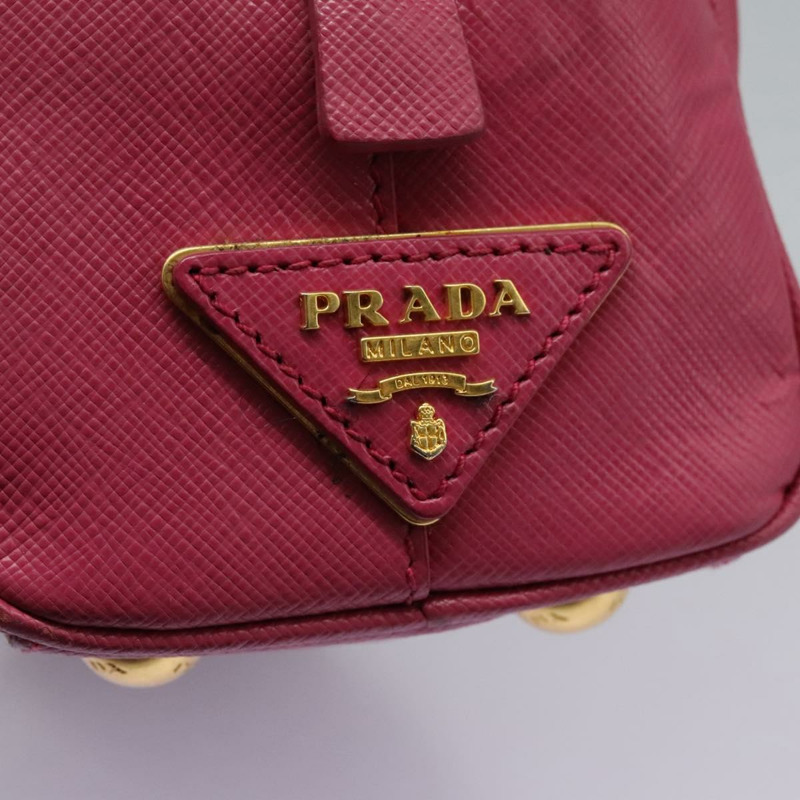 【日本直送】PRADA 手提包 Safiano 皮革 2way 粉金配色 Auth EC766V-16