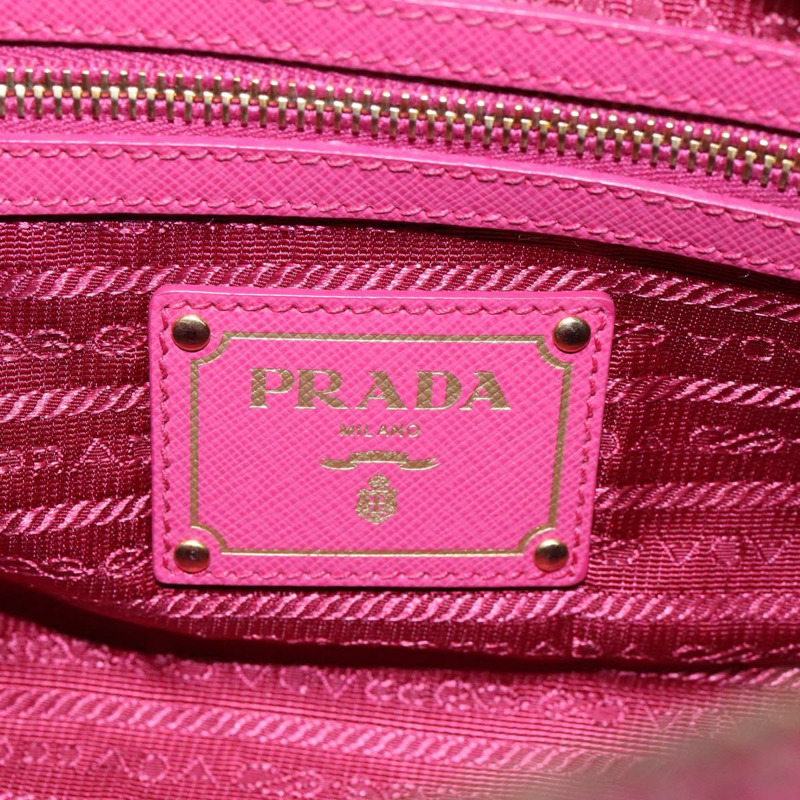 【日本直送】PRADA 手提包 Safiano 皮革 2way 粉金配色 Auth EC766V-19