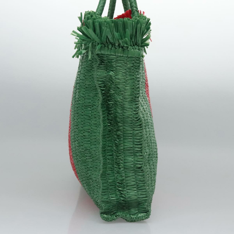 【日本直送】GUCCI Web Sherry Line 手提包拉菲草紅綠 524810 正品 EC781V-3
