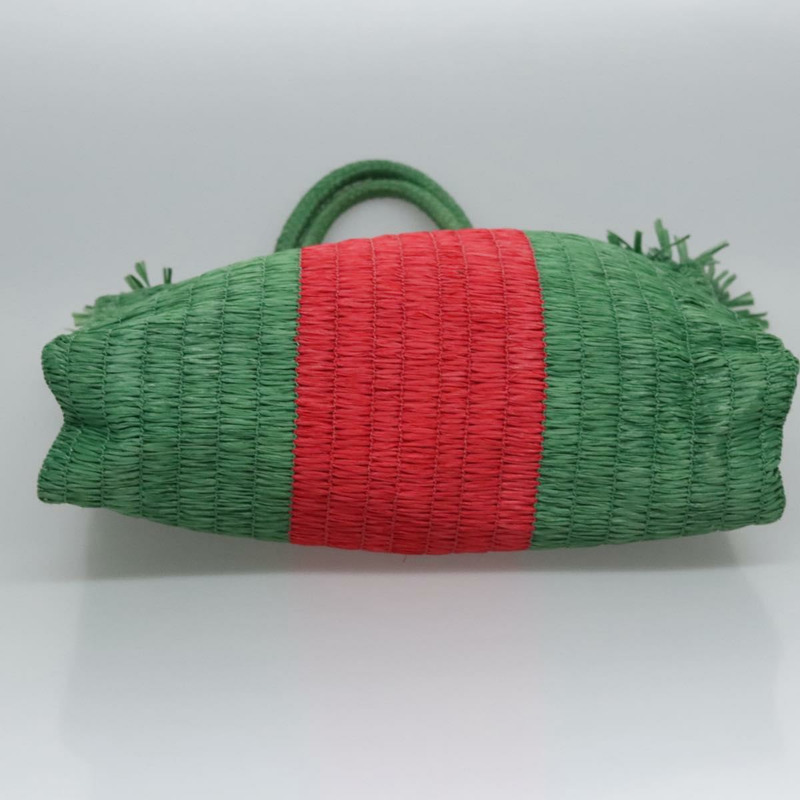 【日本直送】GUCCI Web Sherry Line 手提包拉菲草紅綠 524810 正品 EC781V-4