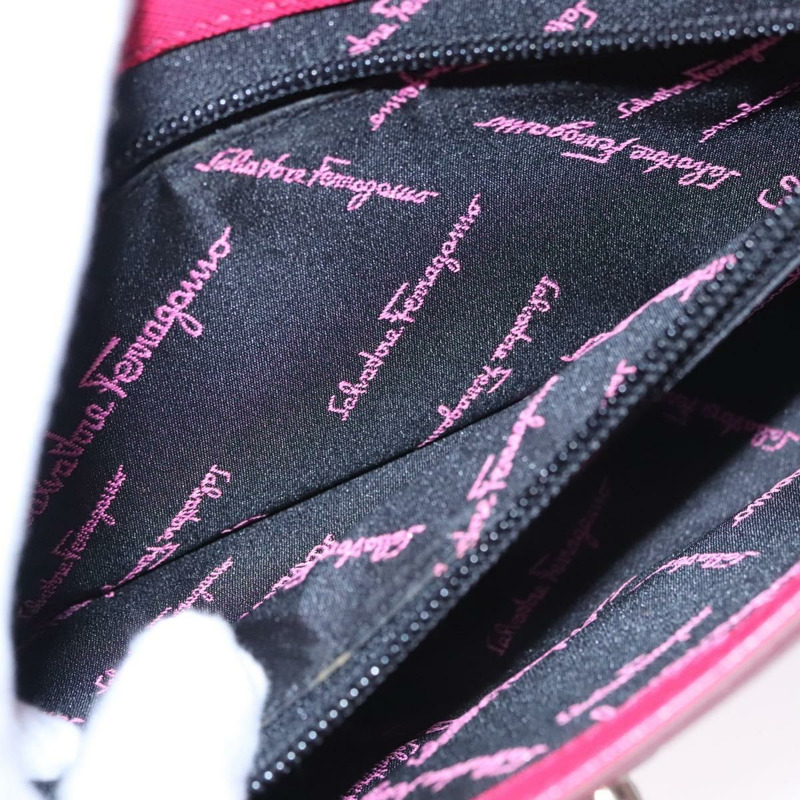 【日本直送】Salvatore Ferragamo Gancini 單肩包 Safiano 皮革 粉紅色銀色 正品 MY169V-21