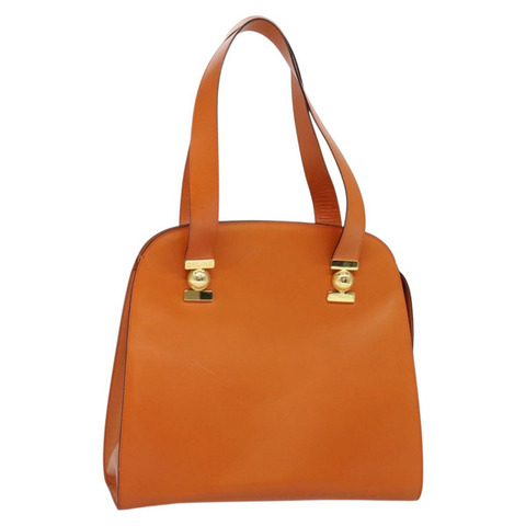 CELINE 托特包 皮革 金橙色 正品 BD725V