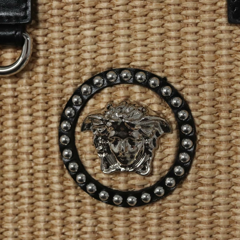 【日本直送】VERSACE 手提包 拉菲草 2 向 米色 正品 EC393A-18