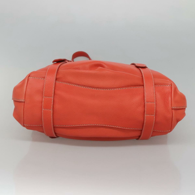 【日本直送】PRADA 手提包 皮革 2 向 橙色 金色 正品 BD1195V-4