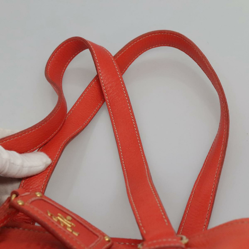 【日本直送】PRADA 手提包 皮革 2 向 橙色 金色 正品 BD1195V-7
