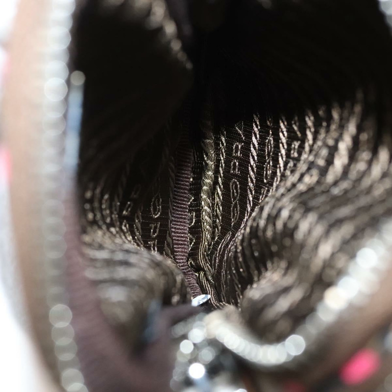 【日本直送】PRADA 單肩包 尼龍皮革 棕色 粉紅色 銀色 正品 BD1378V-9