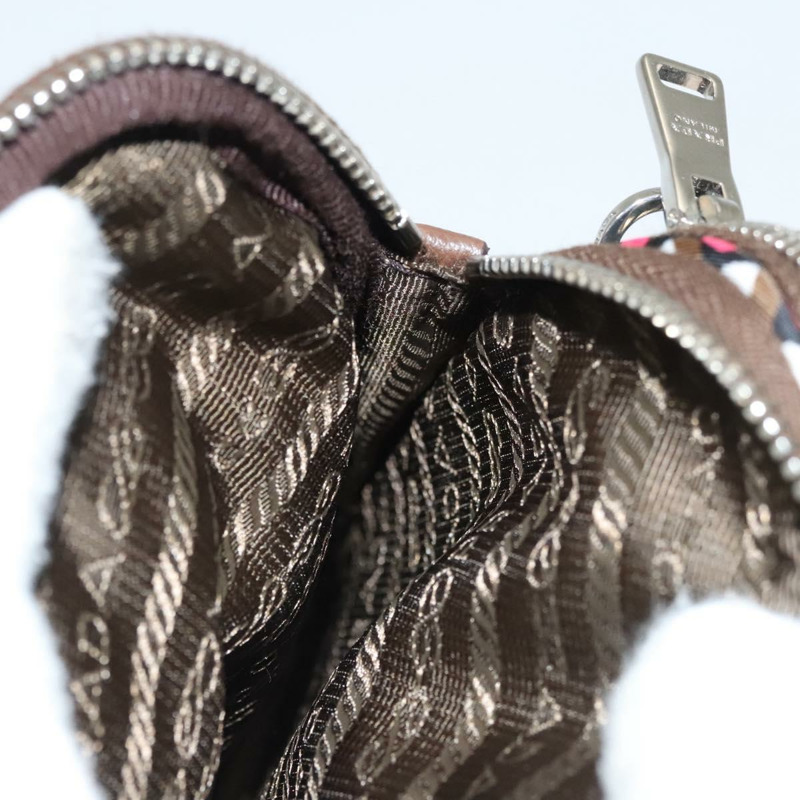 【日本直送】PRADA 單肩包 尼龍皮革 棕色 粉紅色 銀色 正品 BD1378V-10