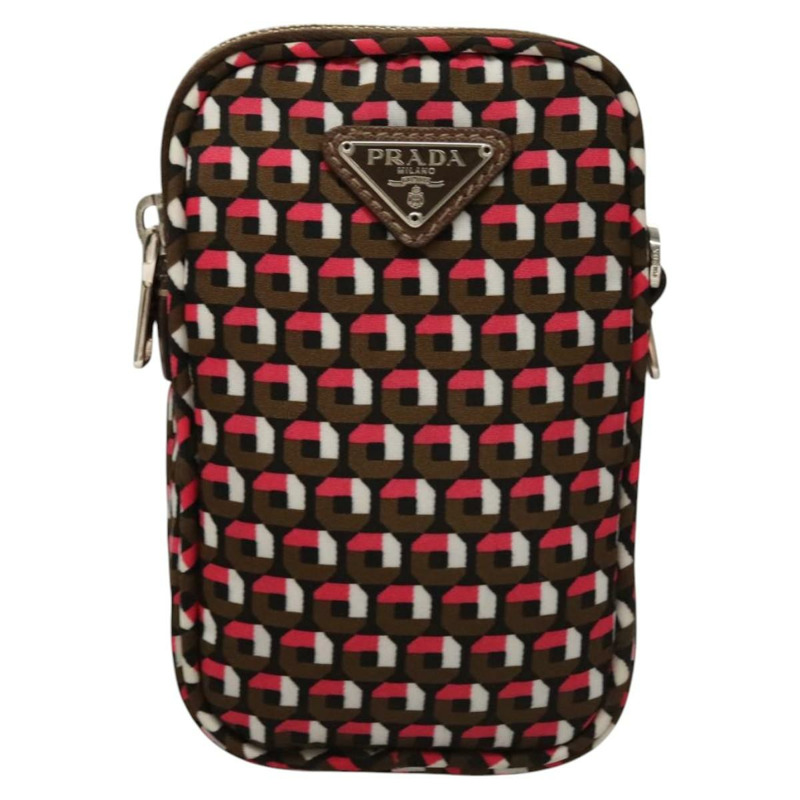 【日本直送】PRADA 單肩包 尼龍皮革 棕色 粉紅色 銀色 正品 BD1378V-12