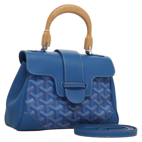 GOYARD 人字形西貢手提包 PVC 藍色 正品 116256SM