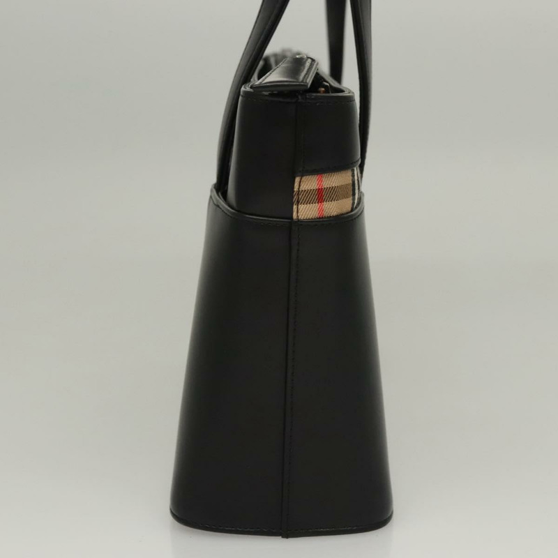 【日本直送】BURBERRY 手提包 皮革 黑色 銀色 正品 ki5665AV-3