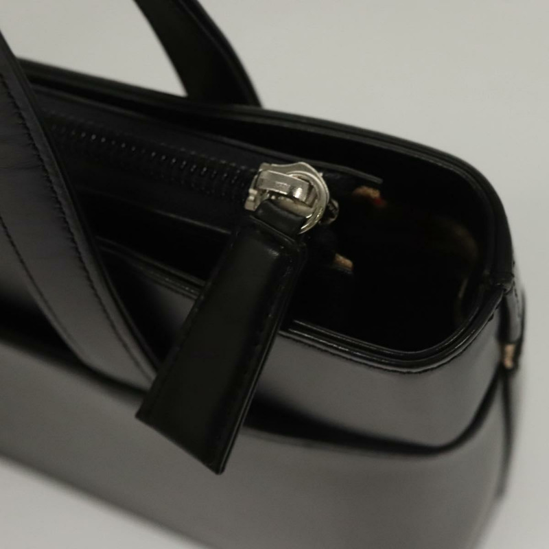 【日本直送】BURBERRY 手提包 皮革 黑色 銀色 正品 ki5665AV-9