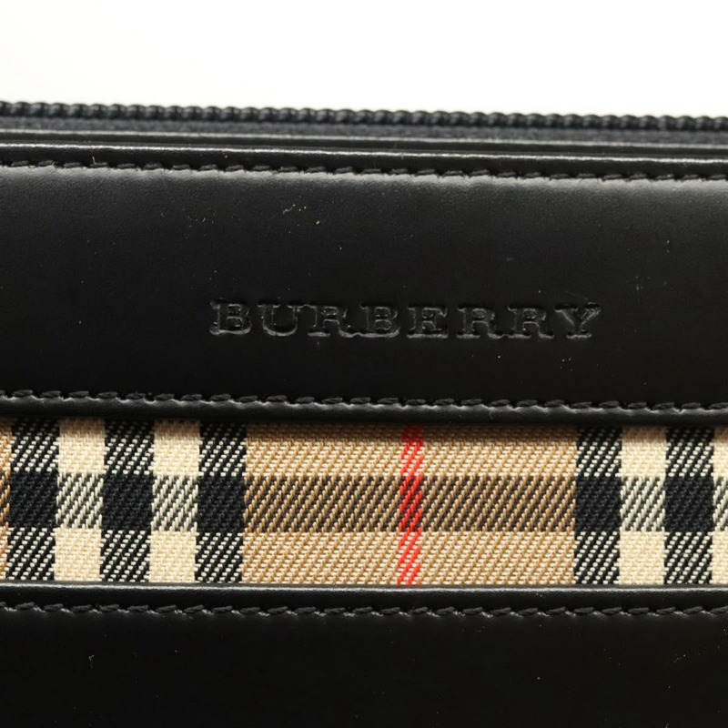 【日本直送】BURBERRY 手提包 皮革 黑色 銀色 正品 ki5665AV-10