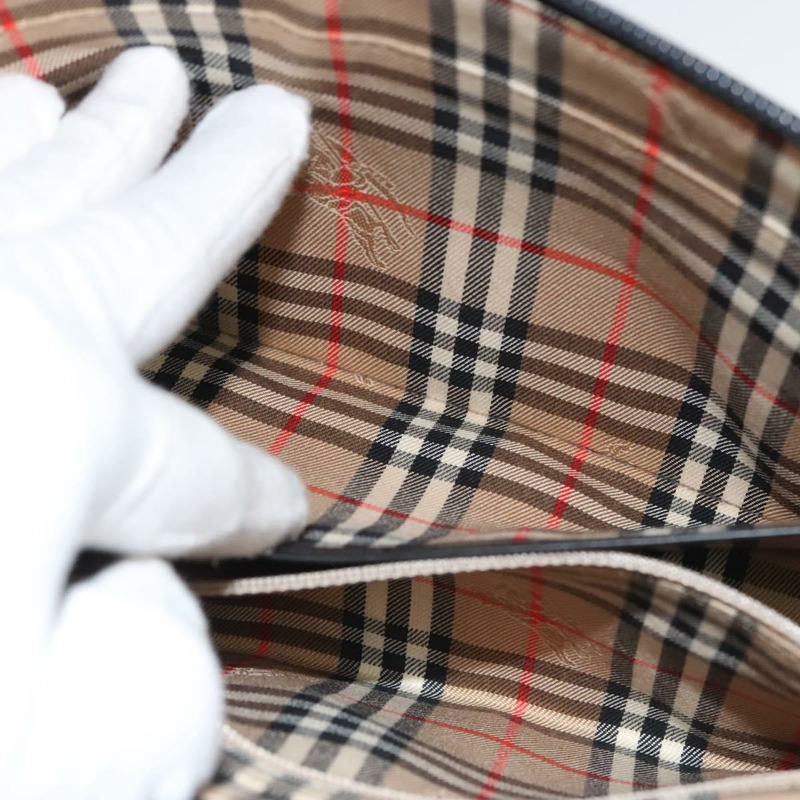 【日本直送】BURBERRY 手提包 皮革 黑色 銀色 正品 ki5665AV-20