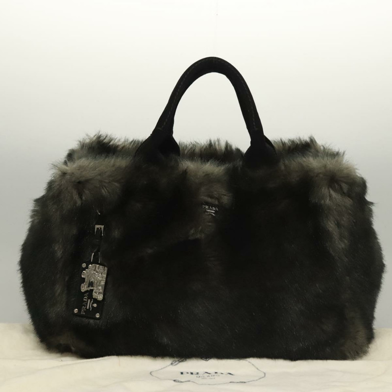 【日本直送】PRADA Canapa GM 手提包 黑灰色 正品 ki5632AV-11