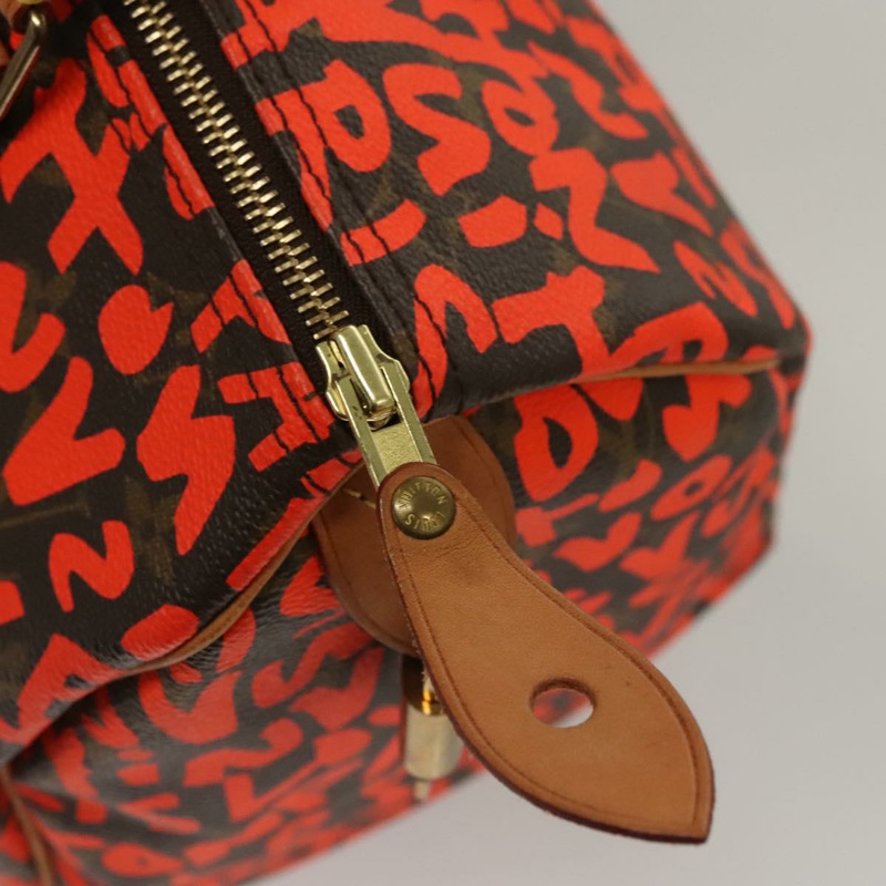 【日本直送】路易威登 Monogram Graffiti Speedy 30 手提包橙色 M93705 正品 BD1557AM-8