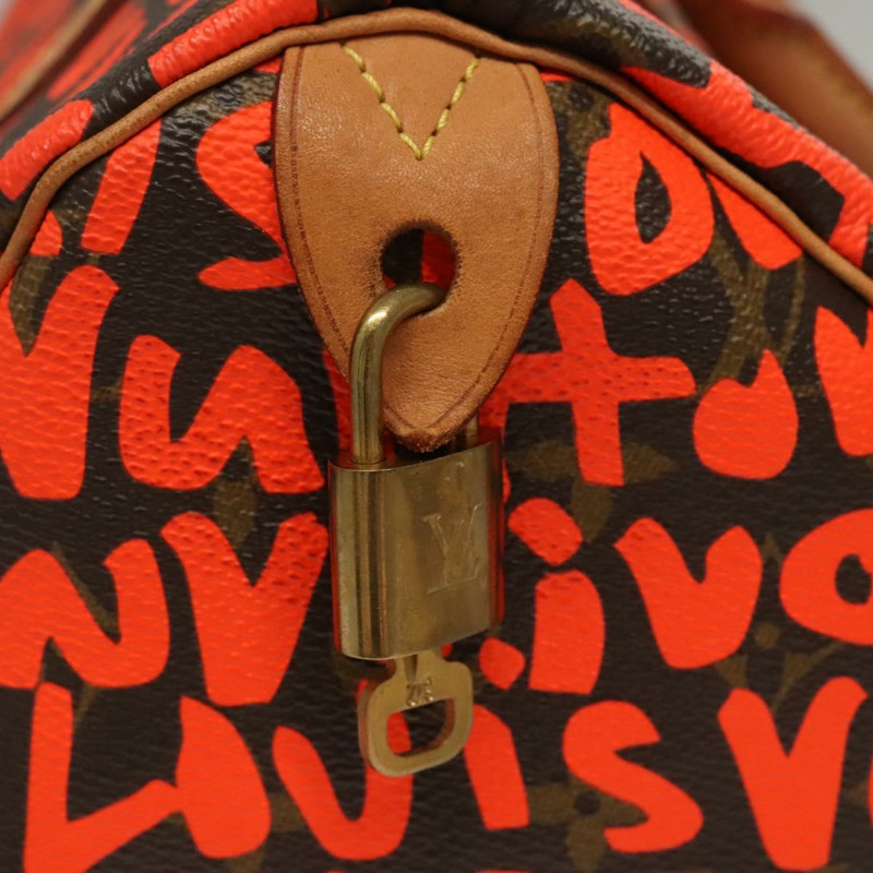 【日本直送】路易威登 Monogram Graffiti Speedy 30 手提包橙色 M93705 正品 BD1557AM-18