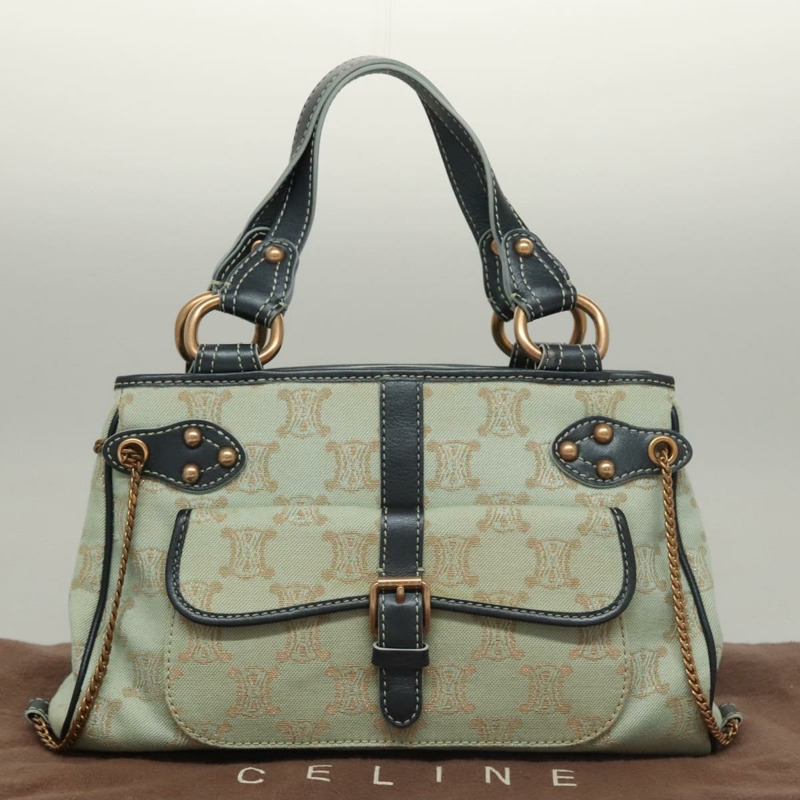 【日本直送】CELINE Paris Macadam 帆布手提包薄荷綠正品 BD1575AM-11