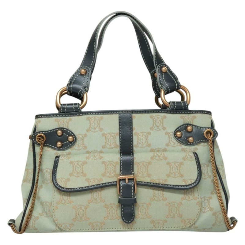 【日本直送】CELINE Paris Macadam 帆布手提包薄荷綠正品 BD1575AM-12