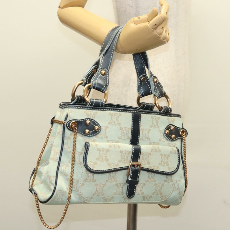 【日本直送】CELINE Paris Macadam 帆布手提包薄荷綠正品 BD1575AM-27