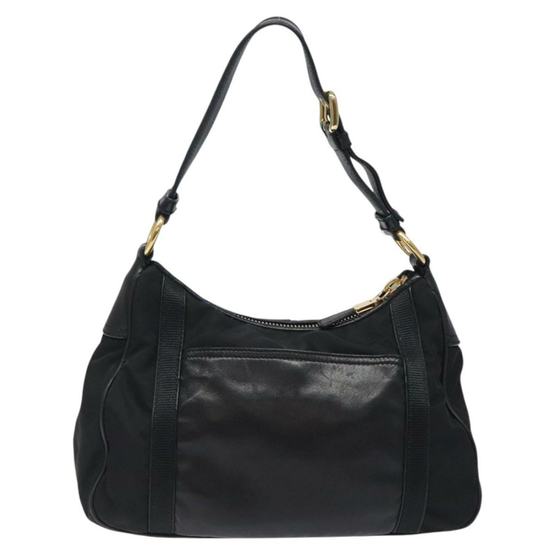 【日本直送】PRADA 單肩包 尼龍皮革 黑金色 正品 117514M-1