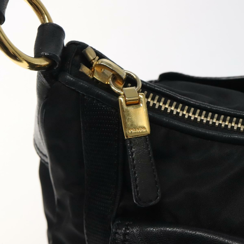 【日本直送】PRADA 單肩包 尼龍皮革 黑金色 正品 117514M-8