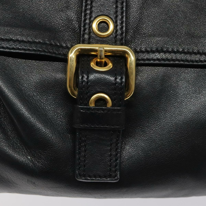 【日本直送】PRADA 單肩包 尼龍皮革 黑金色 正品 117514M-17