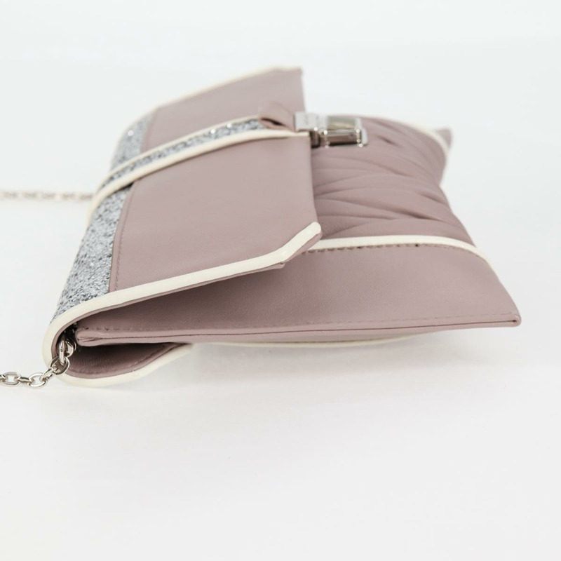 【日本直送】Miu Miu 絎縫鏈條單肩包 皮革 米色銀色 正品 118553M-2