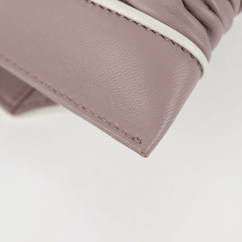 【日本直送】Miu Miu 絎縫鏈條單肩包 皮革 米色銀色 正品 118553M-16
