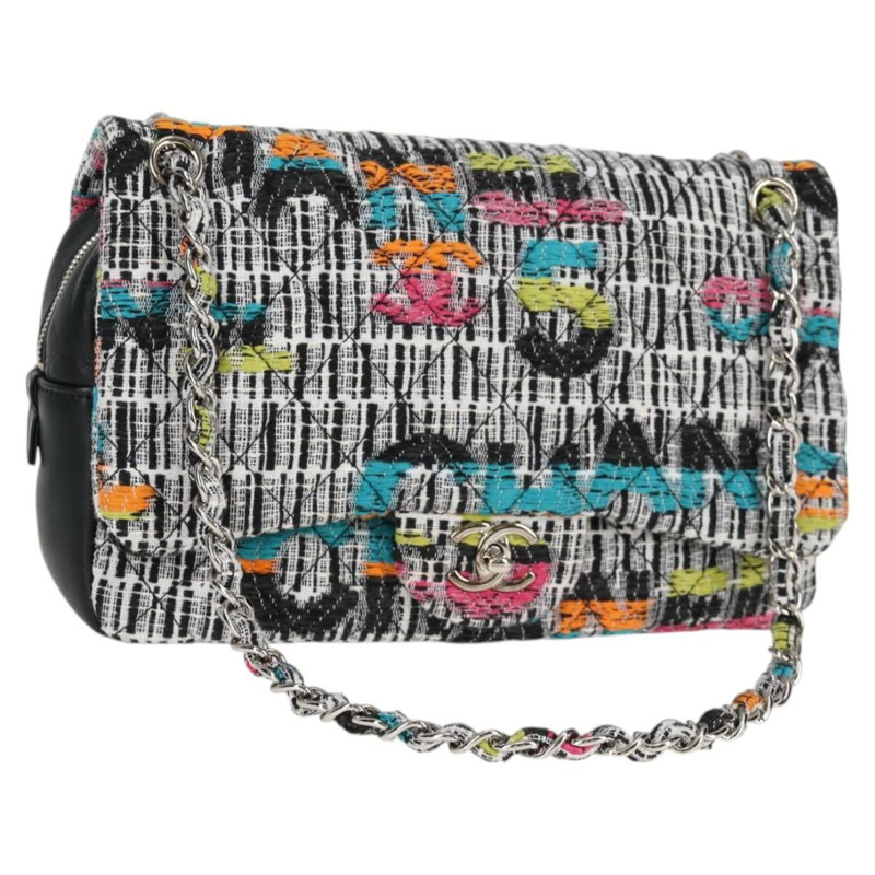 【日本直送】香奈兒 Matelasse 30 鏈條包,斜紋軟呢皮革,白色,銀色雙C標誌,正品編號 116419SM-0