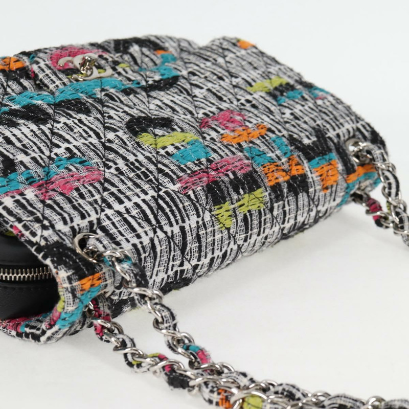 【日本直送】香奈兒 Matelasse 30 鏈條包,斜紋軟呢皮革,白色,銀色雙C標誌,正品編號 116419SM-5