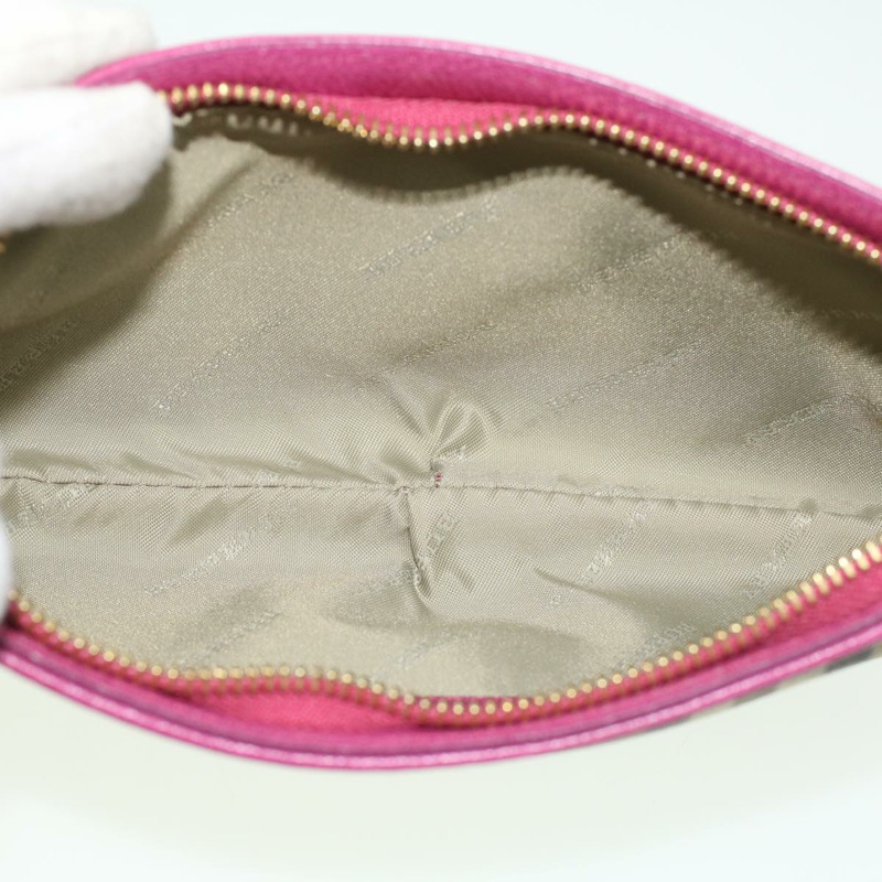 【日本直送】BURBERRY Nova 格紋鏈條配件袋 PVC 皮革 米粉紅色 正品 yk5442V-9