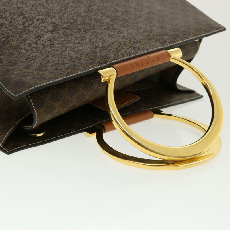 【日本直送】CELINE Macadam 帆布手提包 PVC 皮革棕色正品 am3558V-5