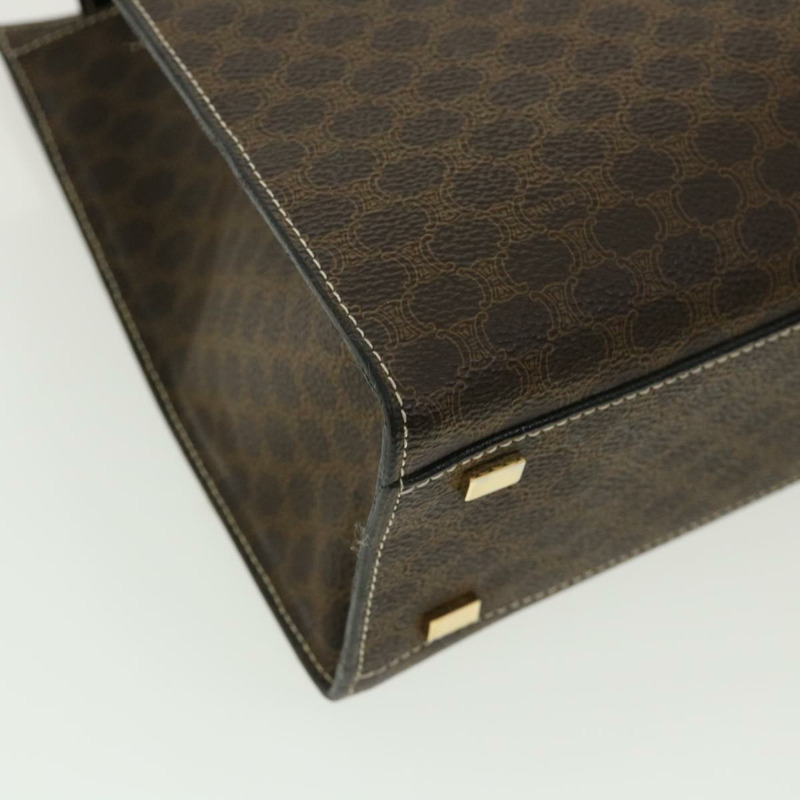 【日本直送】CELINE Macadam 帆布手提包 PVC 皮革棕色正品 am3558V-15