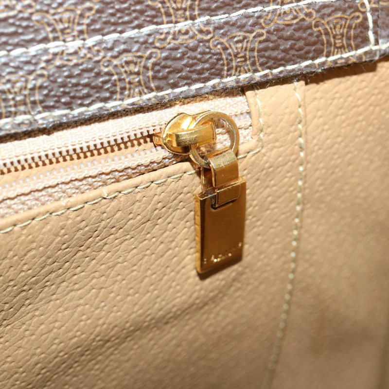 【日本直送】CELINE Macadam 帆布手提包 PVC 皮革棕色正品 am3558V-20
