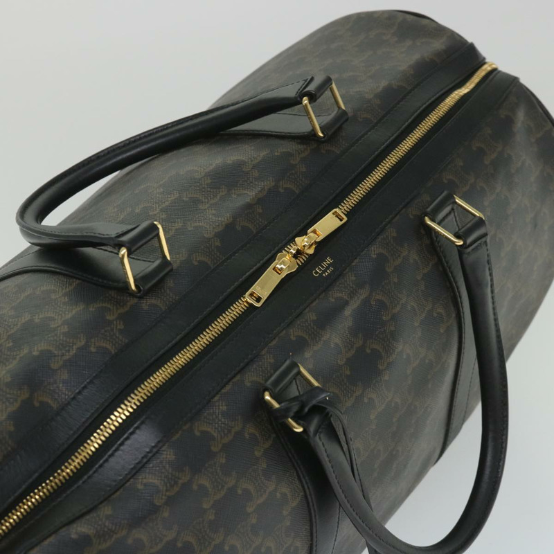 【日本直送】CELINE Triomphe帆布波士頓包 PVC皮革 兩用 黑色 Auth hk880V-5