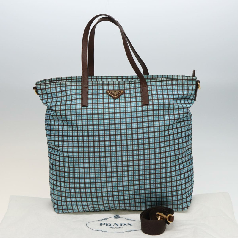 【日本直送】PRADA 尼龍雙肩手提包 淺藍色 B2600G 正品 80981V-11