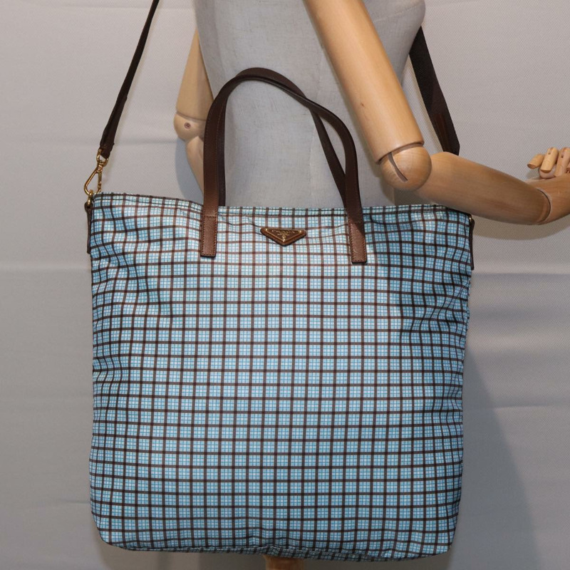 【日本直送】PRADA 尼龍雙肩手提包 淺藍色 B2600G 正品 80981V-25