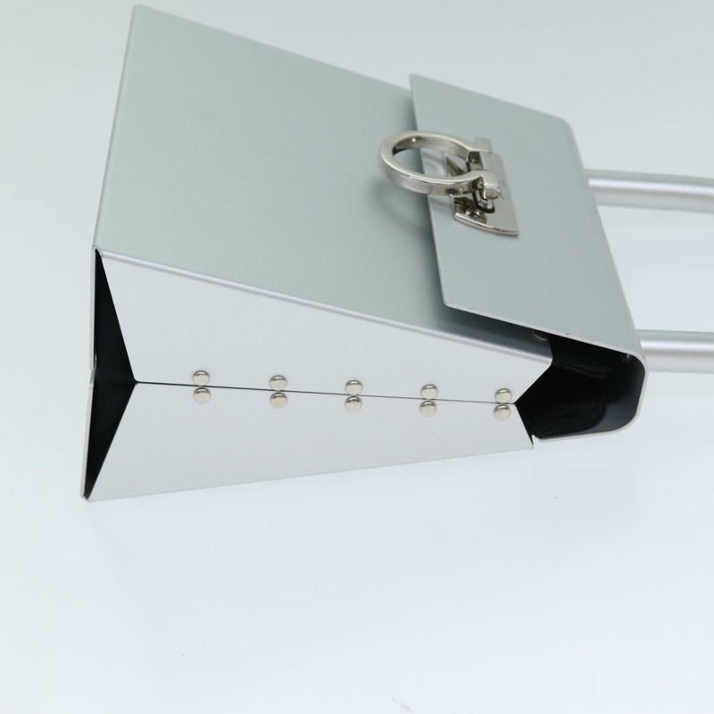 【日本直送】Salvatore Ferragamo Gancini 手提包 不鏽鋼 銀色 正品 81633AV-2