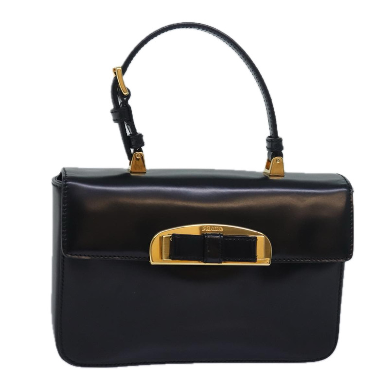 【日本直送】PRADA 緞帶手提包 漆皮 黑色 正品 am6589AV-0
