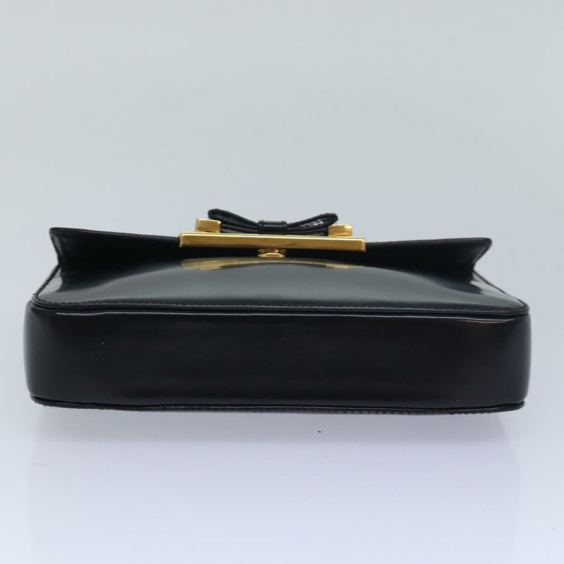 【日本直送】PRADA 緞帶手提包 漆皮 黑色 正品 am6589AV-4