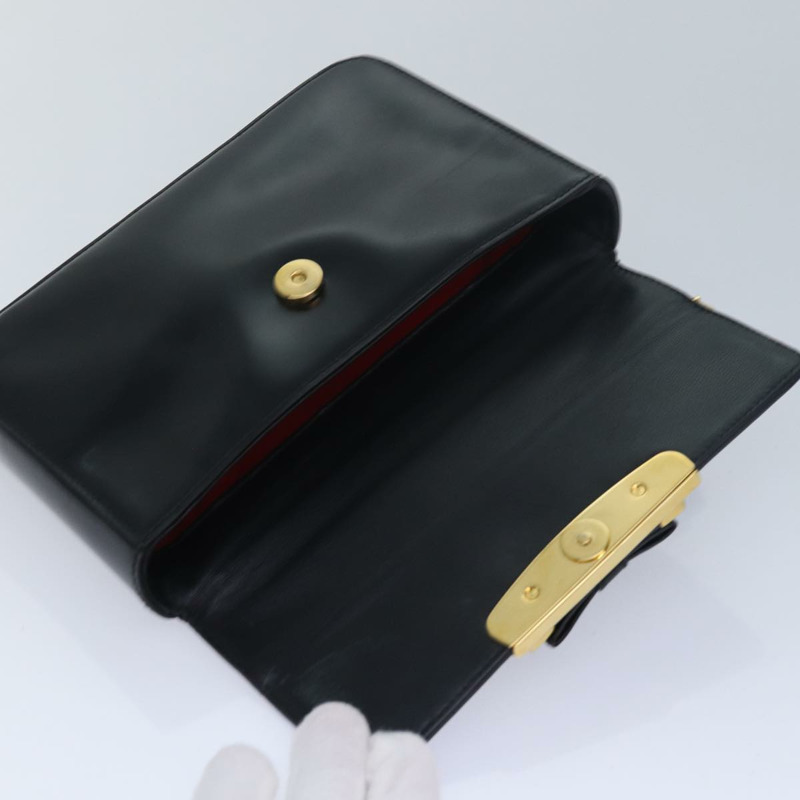 【日本直送】PRADA 緞帶手提包 漆皮 黑色 正品 am6589AV-7