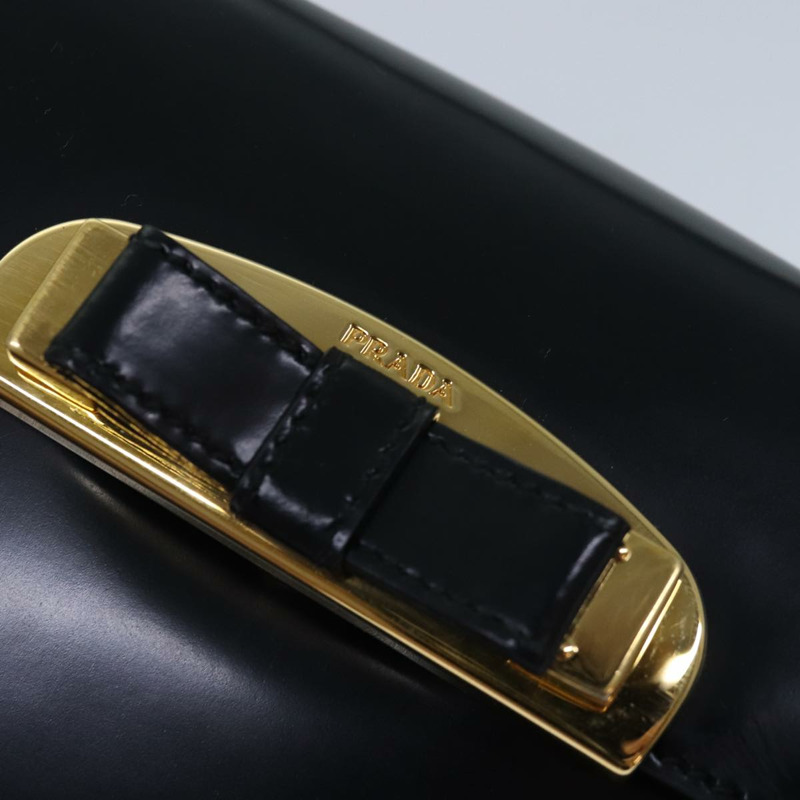 【日本直送】PRADA 緞帶手提包 漆皮 黑色 正品 am6589AV-18