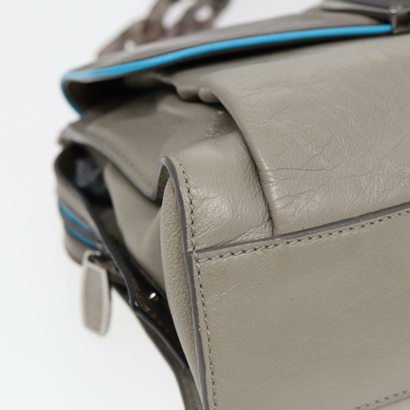 【日本直送】BALENCIAGA 旋轉鎖鏈單肩包皮革米色灰色銀色正品 am6814V-13