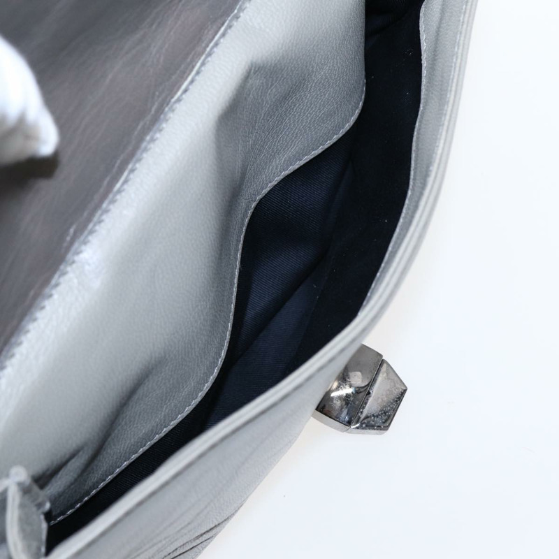 【日本直送】BALENCIAGA 旋轉鎖鏈單肩包皮革米色灰色銀色正品 am6814V-21